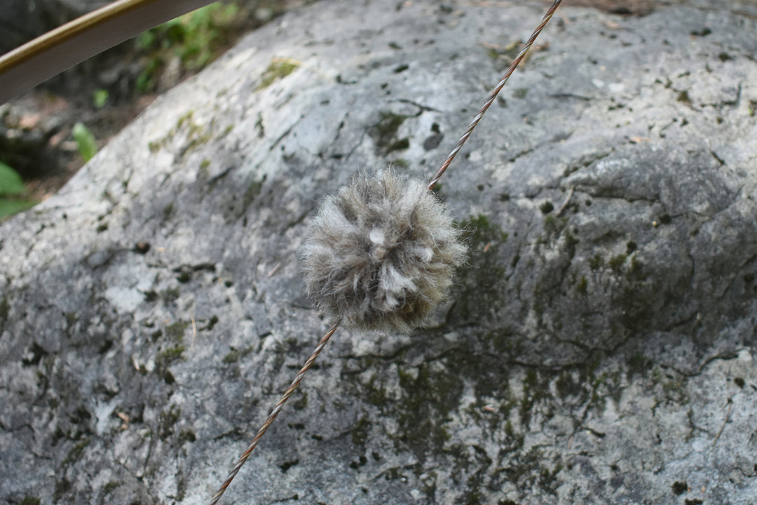 "Wolf Gray" Navajo Wool Bow String Silencers