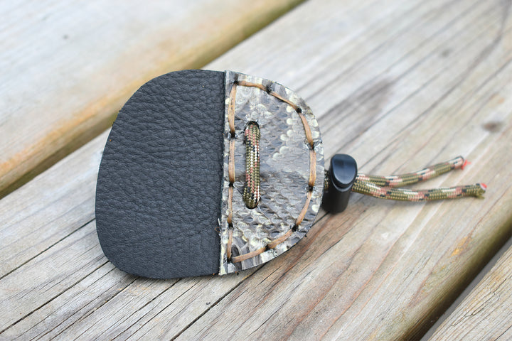 Water Moccasin Snake Backed | Kodiak Tanned & Moose Leather Finger Tab (Limited Edition)