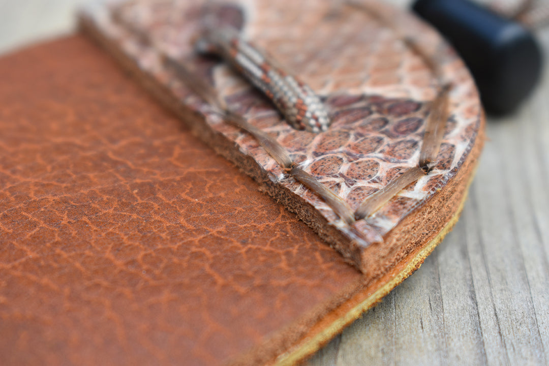 Copperhead Snake Backed | Bison & Moose Leather Finger Tab (Limited Edition)