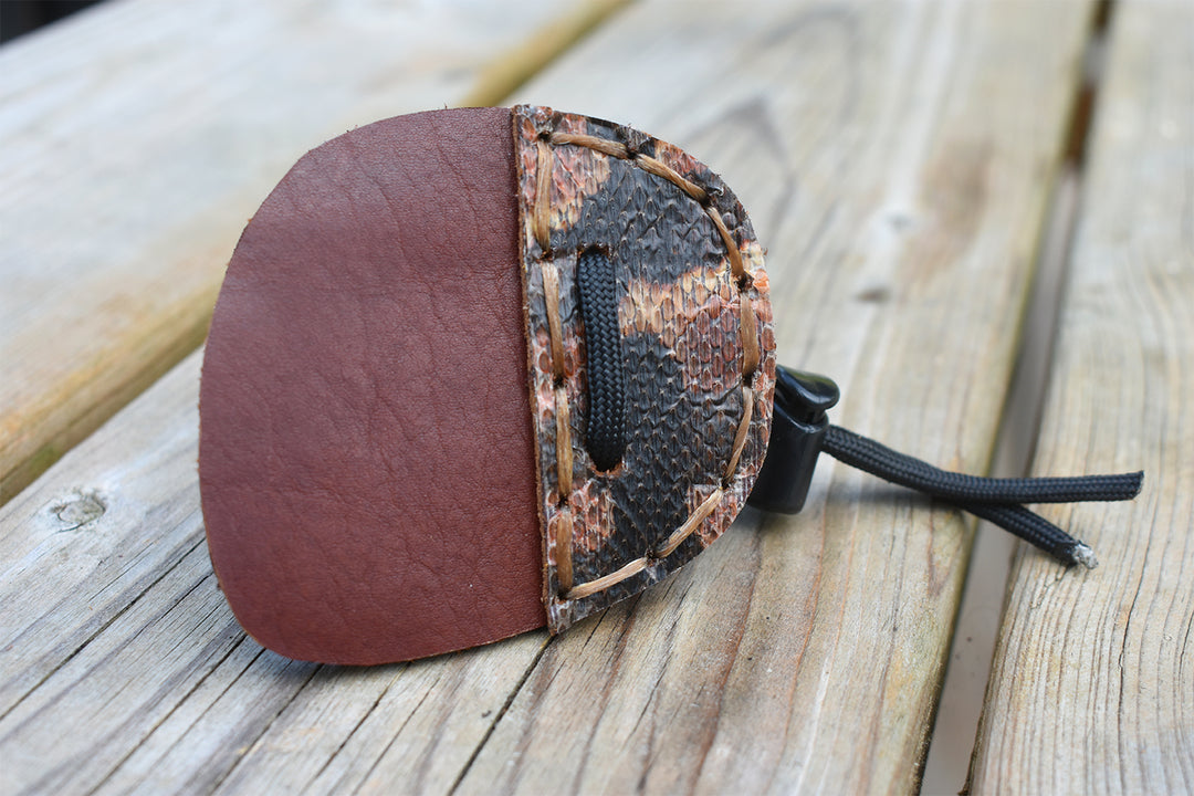 Broadband Water Snake Backed, Bison & Moose Leather - Archery Finger Tab (Limited Edition) - 3 Under