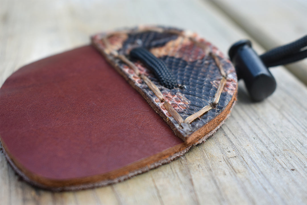 Broadband Water Snake Backed, Bison & Moose Leather - Archery Finger Tab (Limited Edition) - 3 Under